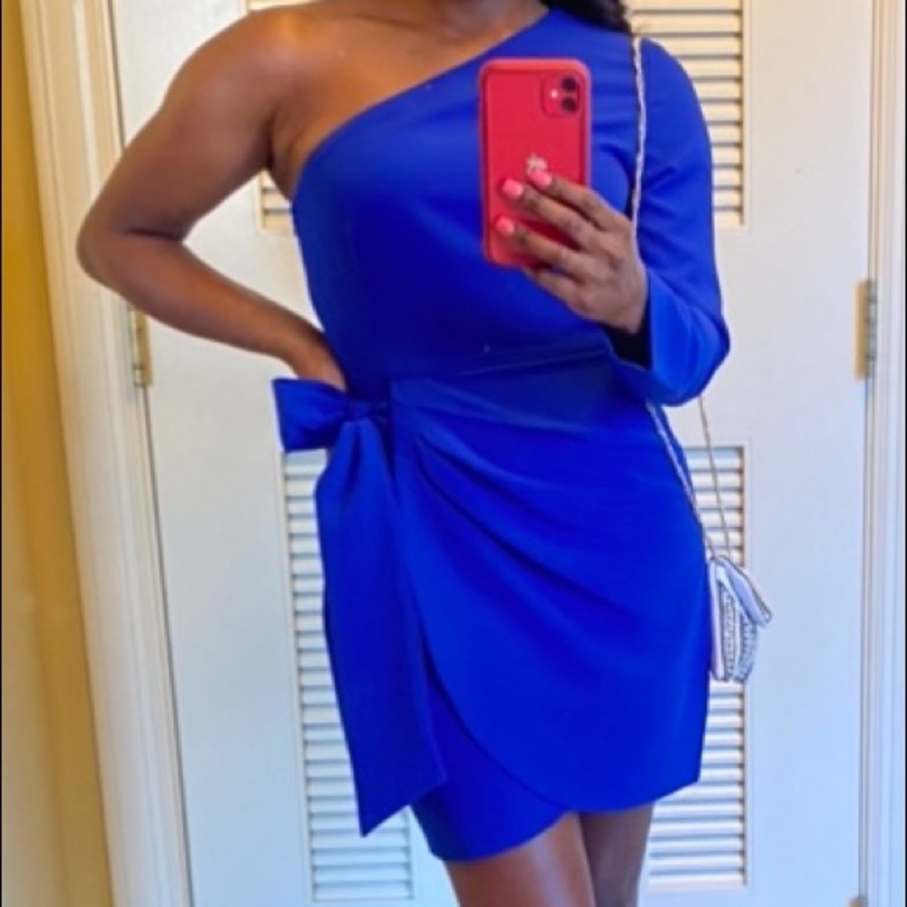 Gianni Bini One-Shoulder Royal Blue Cocktail Dress